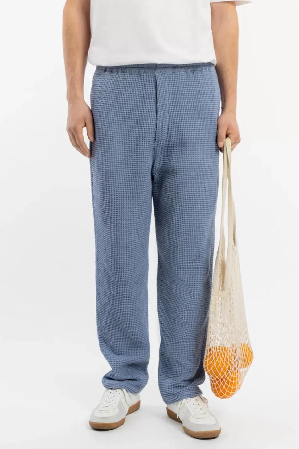 Weite Hose Waffle Cotton - Hellblau