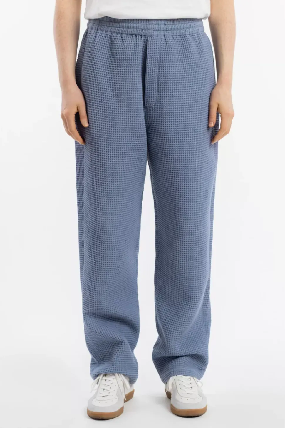 Weite Hose Waffle Cotton - Hellblau