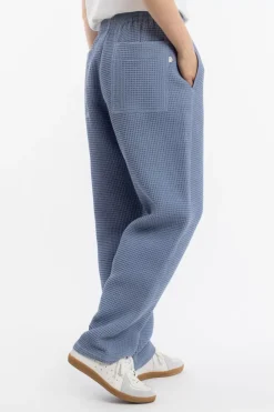 Weite Hose Waffle Cotton - Hellblau