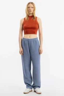 Weite Hose Waffle Cotton - Hellblau