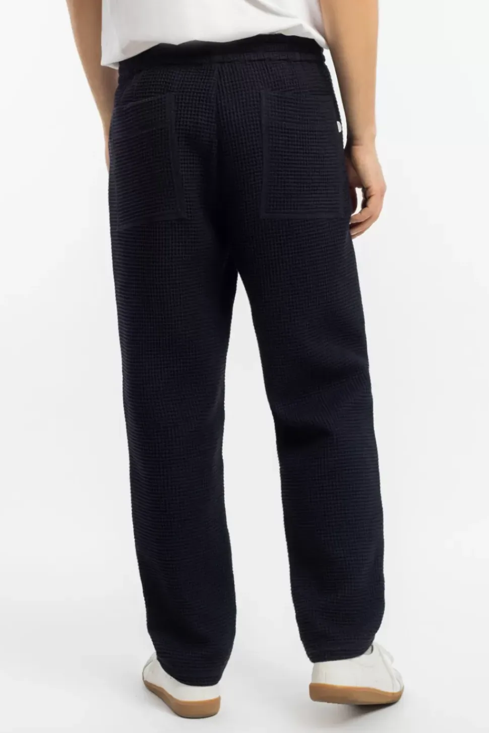 Weite Hose Waffle Cotton - Schwarz