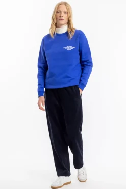 Willkommen Print Sweatshirt Bio Baumwolle - Kobalt