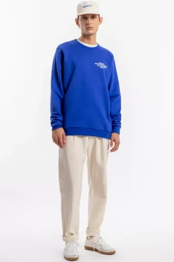 Willkommen Print Sweatshirt Bio Baumwolle - Kobalt