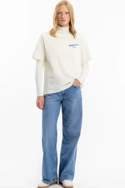 Willkommen Print T-Shirt Bio Baumwolle - Off-White
