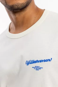 Willkommen Print T-Shirt Bio Baumwolle - Off-White