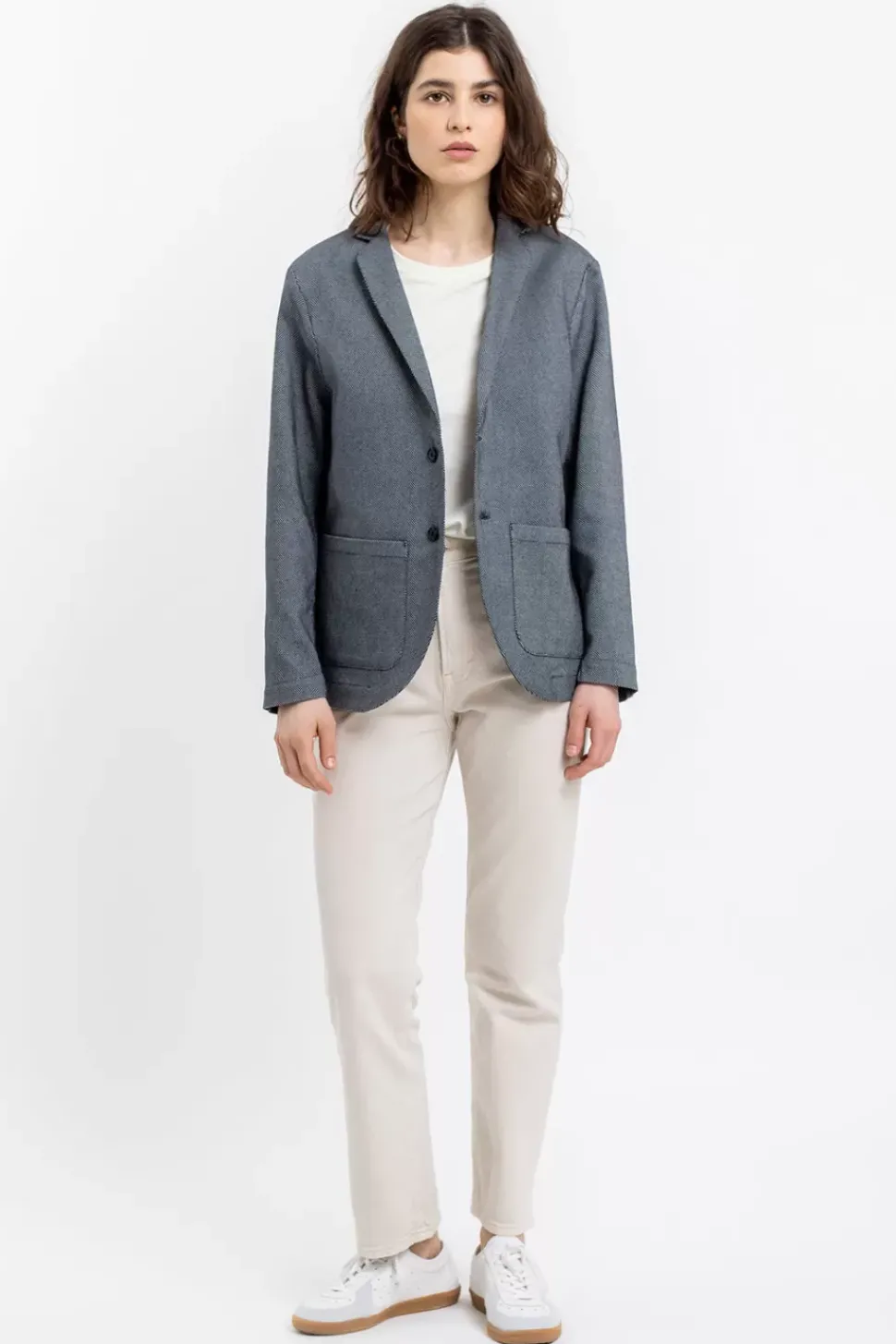 Workwear Blazer Aus Bio Twill Schwarz Kariert