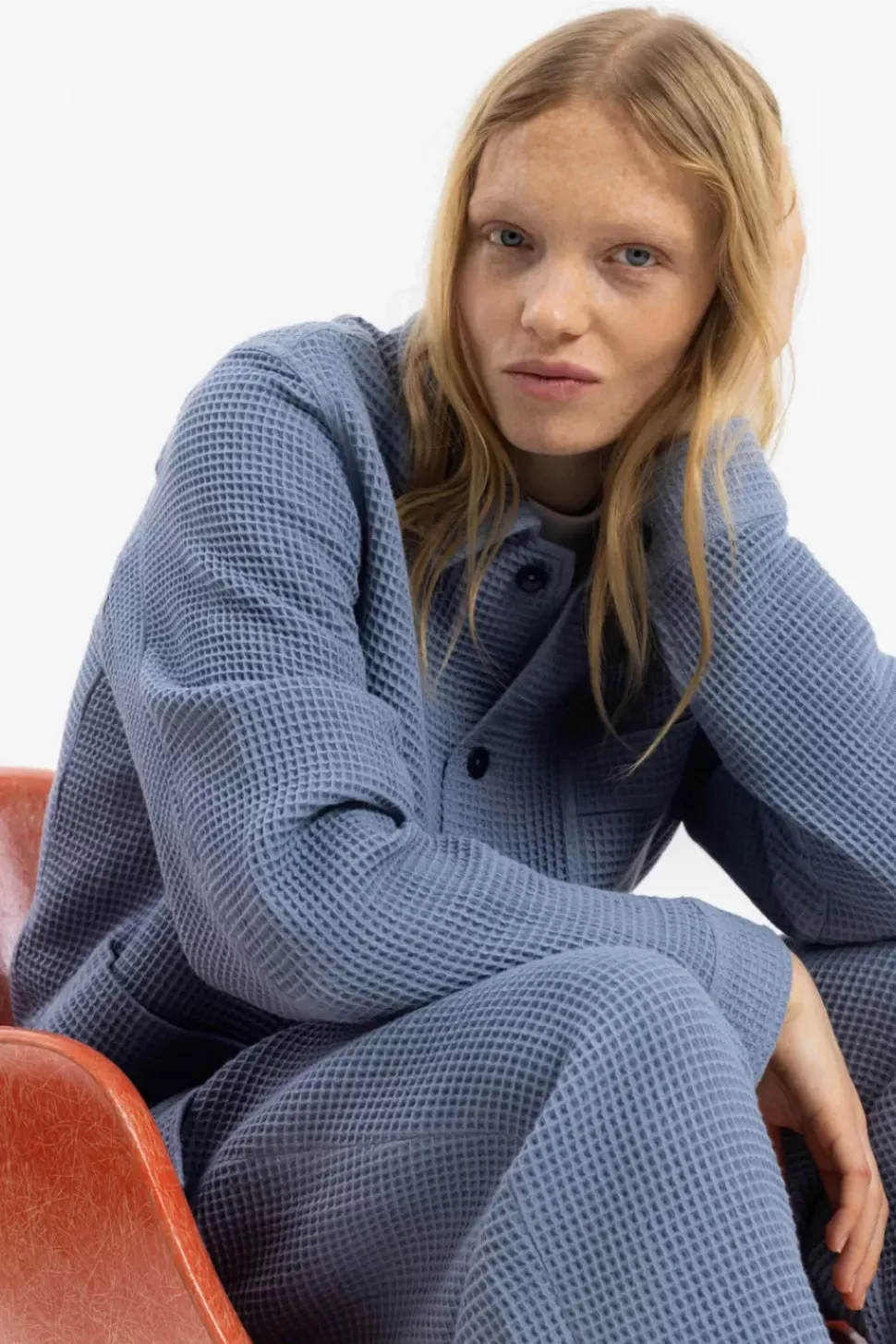 Workwear Jacke Waffle Cotton - Hellblau