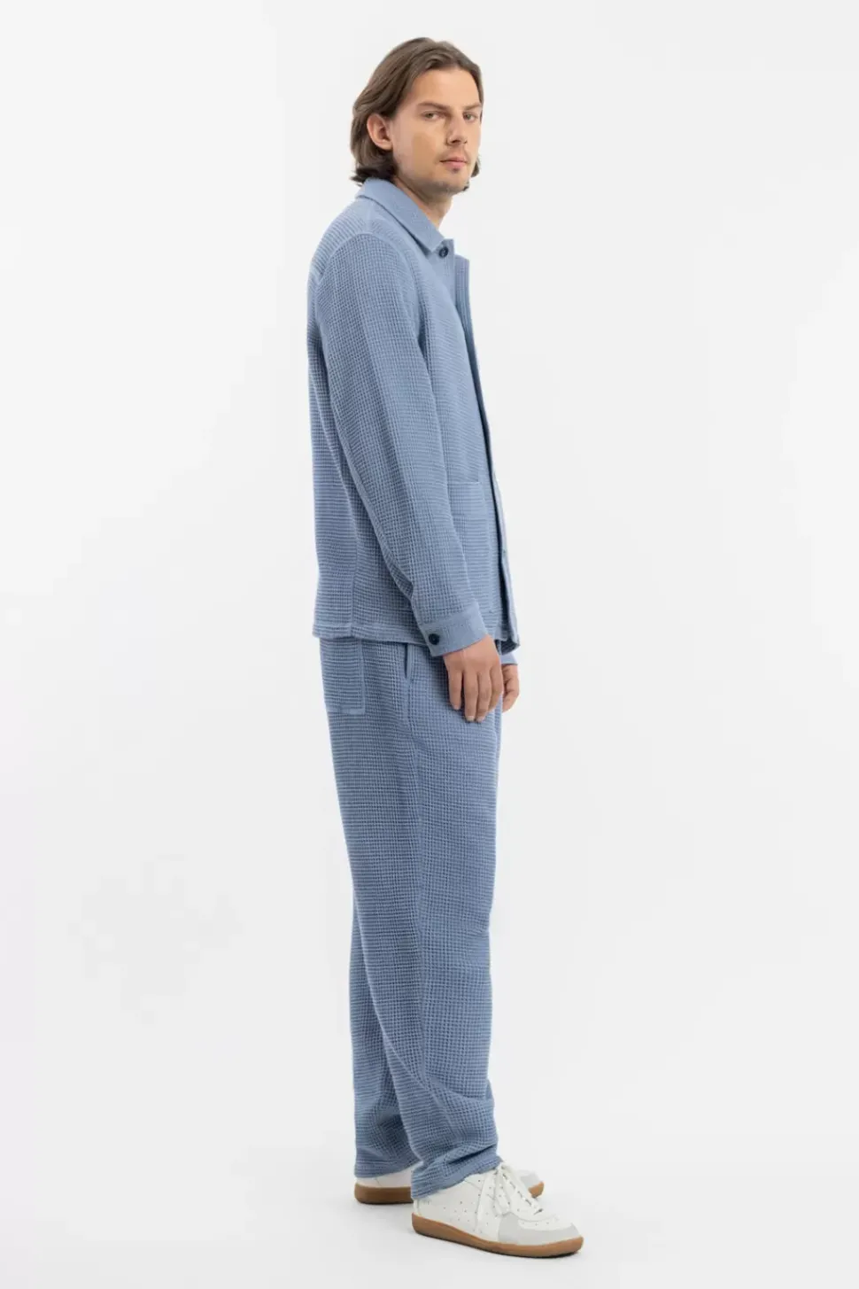 Workwear Jacke Waffle Cotton - Hellblau