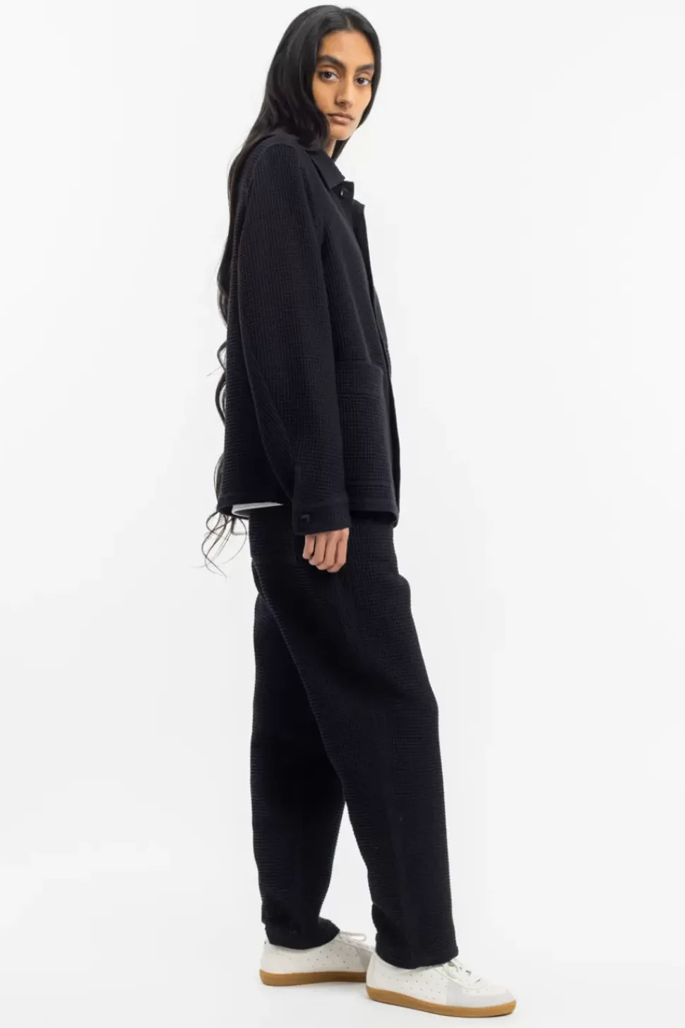 Workwear Jacke Waffle Cotton - Schwarz