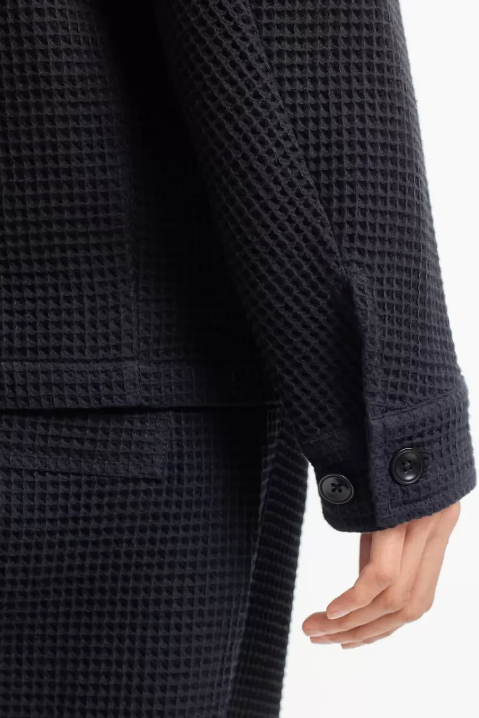 Workwear Jacke Waffle Cotton - Schwarz