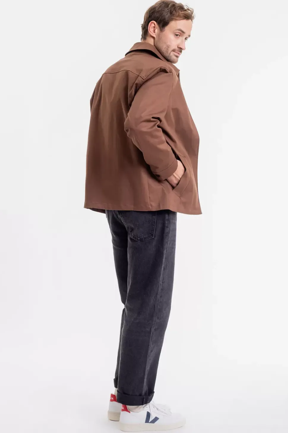 Zip Jacke Aus Bio-Baumwolle Braun
