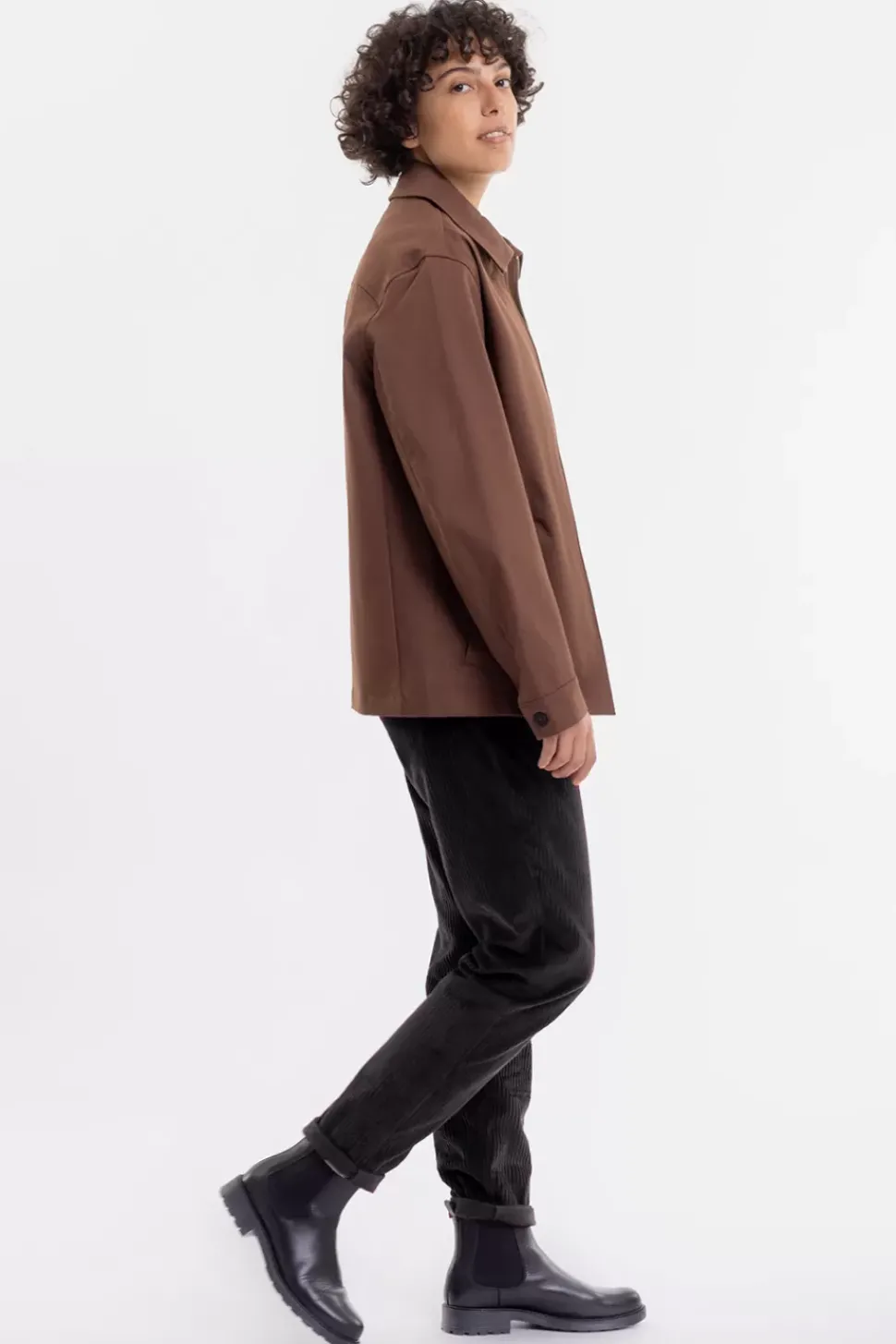 Zip Jacke Aus Bio-Baumwolle Braun